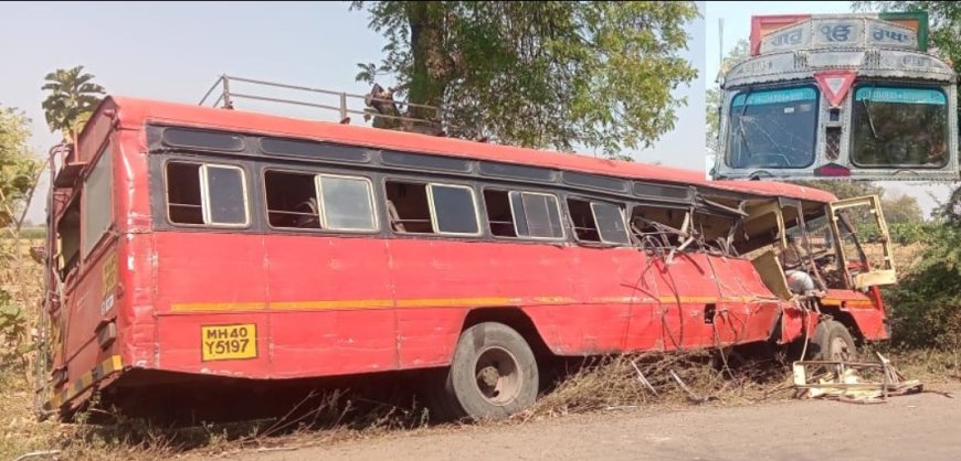 धुळे - बऱ्हाणपूर बस अपघातात १० प्रवासी जखमी, ४ गंभीर