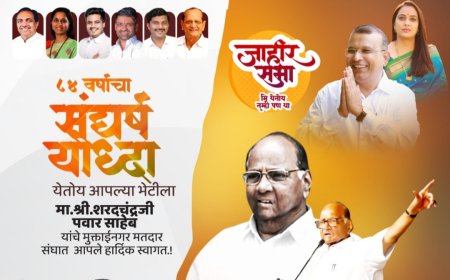 शरदचंद्रजी पवार यांची श्रीराम पाटील यांच्या प्रचारार्थ ३ मे रोजी चोपडा व मुक्ताईनगर येथे सभा तर भुसावळ येथे बैठक