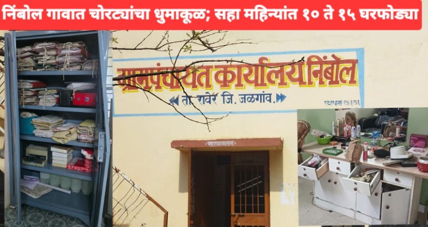 निंबोल गावात चोरट्यांचा धुमाकूळ; सहा महिन्यांत १० ते १५ घरफोड्या,नागरिकांमध्ये भीतीचे वातावरण